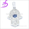 925 silver fatima pendant rhodium plated pendant gemstone jewelry factory direct sale